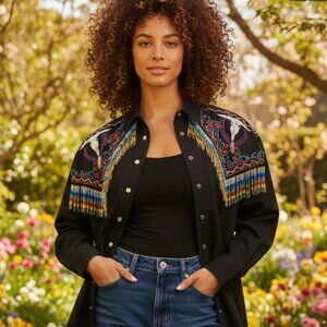 TILLMAN VINTAGE BEADED JACKET  COPYRIGHT 1992  SZ L